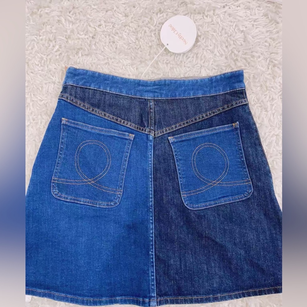 NWT $395 See By Chloe Patchwork Denim Mini Skirt - Picture 7 of 9